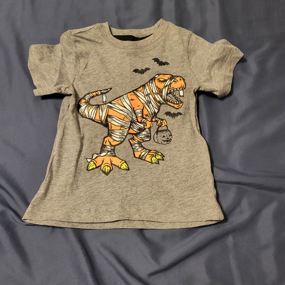 City Street Toddler Boys Trick Or Treat Dinosaur Grey 2T Shirt New Without Tags